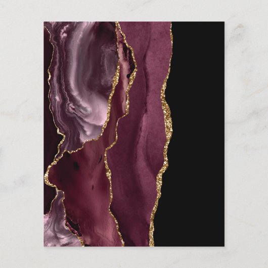 Elegantes Burgundy Agate Event Menu (Rückseite)