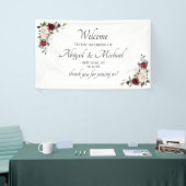 Elegantes Burgundy Begrüßungsbanner Banner (Messeveranstaltung)