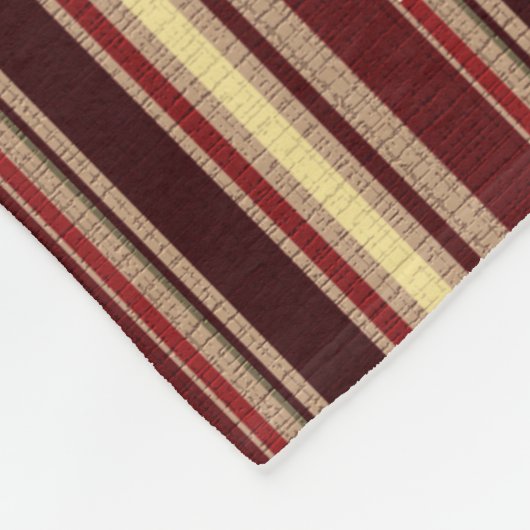 Elegantes Burgundy Beige Stripes Custom Monogram Fleecedecke (Ecke)