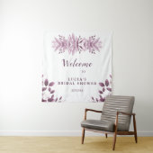 Elegantes Burgundy Big Blätter Brautparty Willkomm Wandteppich (Beispiel)