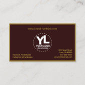 Elegantes Burgundy Black Custom Monogram und Logo Visitenkarte (Rückseite)