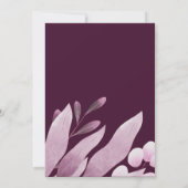 Elegantes Burgundy Blätter Brautparty Einladung (Rückseite)