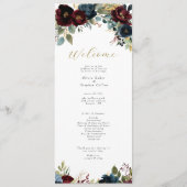 Elegantes Burgundy Blumengebirge & Grüne Programm (Vorderseite)