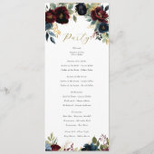 Elegantes Burgundy Blumengebirge & Grüne Programm (Rückseite)