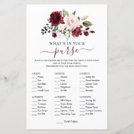 Elegantes Burgundy Blush Bloral Shower Game