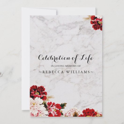 Elegantes Burgundy Blush Foto Feier des Lebens Einladung (Rückseite)