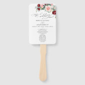 Elegantes Burgundy Blush Hochzeitsprogramm Fächer (Vorderseite)
