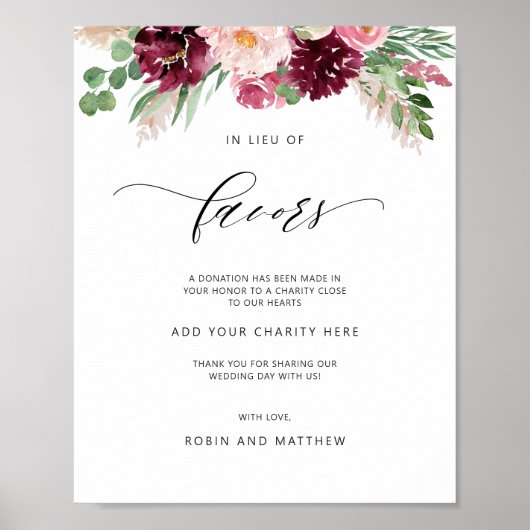 Elegantes Burgundy Blush Pink in der Rolle der Fav Poster (Vorne)