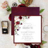 Elegantes Burgundy Botanisches Bridal Brunch Einladung