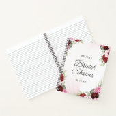 Elegantes Burgundy-Brautparty Hochzeit Notizblock (Innenseite)