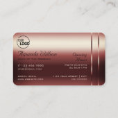 Elegantes Burgundy Dekor Schimmery Diamonds hinzuf Visitenkarte (Rückseite)