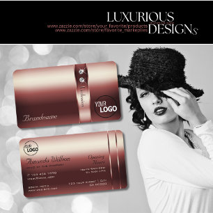 Elegantes Burgundy Dekor Schimmery Diamonds hinzuf Visitenkarte