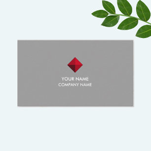 Elegantes Burgundy Diamond-Logo auf Grau Visitenkarte