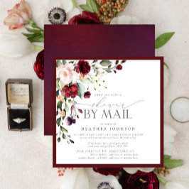 Elegantes Burgundy Floral Brautparty von Mail Einladung