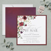 Elegantes Burgundy Floral Brautparty von Mail Einladung