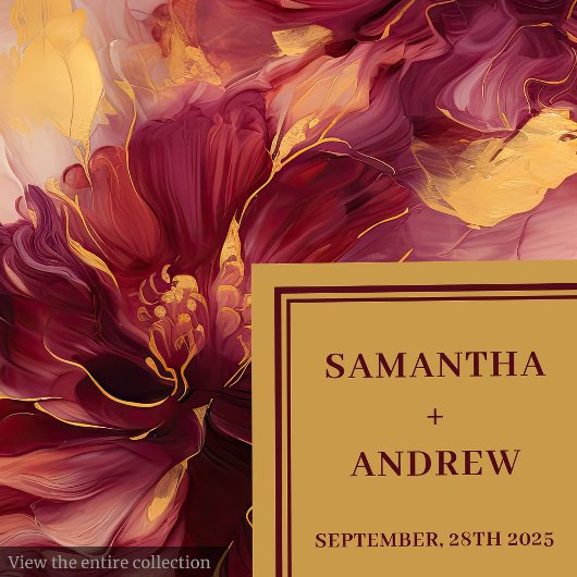 Elegantes Burgundy Gold Blush Wedding Paper Napkin Serviette