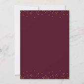 Elegantes Burgundy Gold Einfaches virtuelles Braut Einladung (Rückseite)