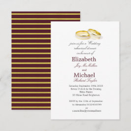 Elegantes Burgundy Gold Wedding Probe Dinner Einladung