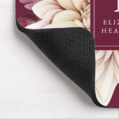 Elegantes Burgundy Ivory-Monogramm Mousepad (Ecke)