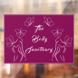 Elegantes Burgundy Logo FrauenBody Care Werbung Fensteraufkleber