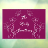 Elegantes Burgundy Logo FrauenBody Care Werbung Fensteraufkleber (Blatt 3)