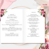 Elegantes Burgundy Maroon Floral Quinceañera Progr