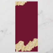 Elegantes Burgundy Marsala & Gold Wedding Menü Menükarte (Rückseite)