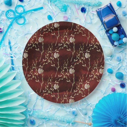 Elegantes Burgundy Marsala Party Pappteller (Party)