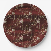 Elegantes Burgundy Marsala Party Pappteller (Vorderseite)