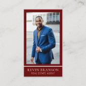 Elegantes Burgundy Real Anwesen Visitenkarte (Vorderseite)