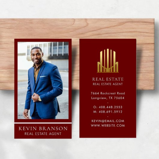 Elegantes Burgundy Real Anwesen Visitenkarte