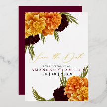 Elegantes Burgundy Red Watercolor "MARIGOLD" Foto