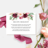 Elegantes Burgundy Rosa und Blush Wedding Rezept Begleitkarte