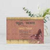 Elegantes Burgundy Rose Gold Formal Brautparty Einladung (Stehend Vorderseite)