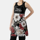 Elegantes Burgundy-Rose Schwarzes Blumenmuster Schürze (InSitu)