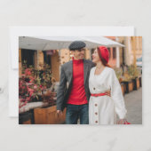 Elegantes Burgundy Script Couple Foto Save The Date (Rückseite)