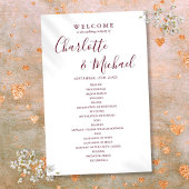 Elegantes Burgundy Script-Hochzeitsprogramm
