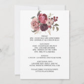 Elegantes Burgundy Summer Bachelorette Weekend Einladung (Rückseite)