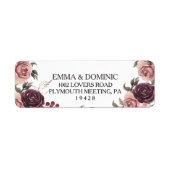 Elegantes Burgundy Summer Return Address Label (Vorne)