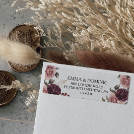 Elegantes Burgundy Summer Return Address Label