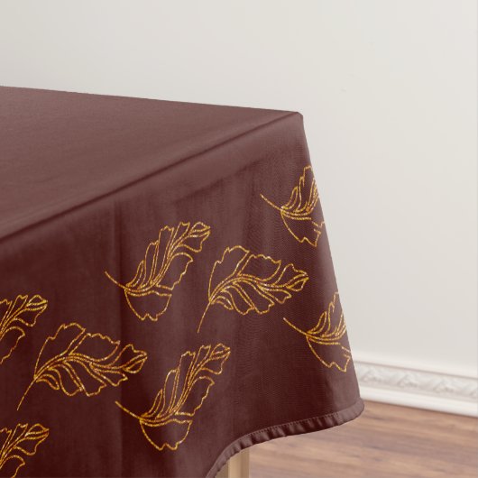 Elegantes Burgundy und Gold Leaf Tischtuch Tischdecke (Beispiel)