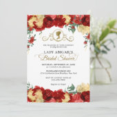 Elegantes Burgundy Viktorianisches Brautparty Einladung (Stehend Vorderseite)