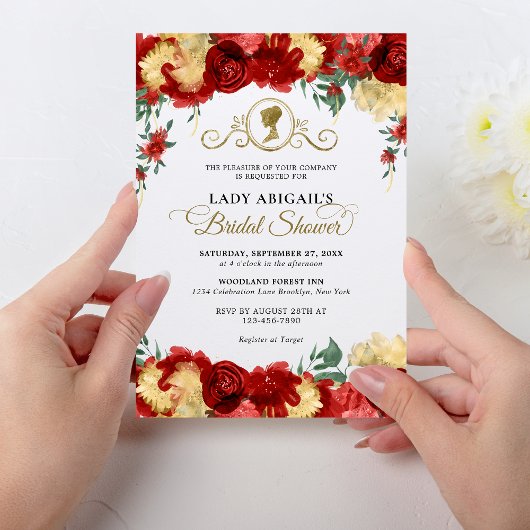 Elegantes Burgundy Viktorianisches Brautparty Einladung