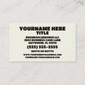 Elegantes Büro für Rechtsassistenten Visitenkarte (Rückseite)