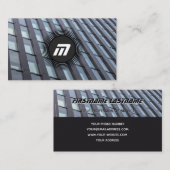 Elegantes Büro für sauberes Glas in Monogramm Visitenkarte (Vorne/Hinten)