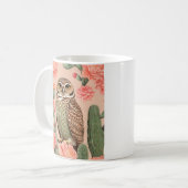 Elegantes Burrowing Owl und Kakteen Kaffeetasse (Vorderseite Links)