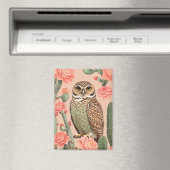 Elegantes Burrowing Owl und Kakteen Magnet (In Situ (Geschirrspüler))