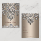 Elegantes Business Card Metal Look Coffee Overlay Visitenkarte (Vorne/Hinten)