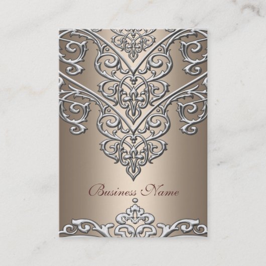 Elegantes Business Card Metal Look Coffee Overlay Visitenkarte (Vorderseite)