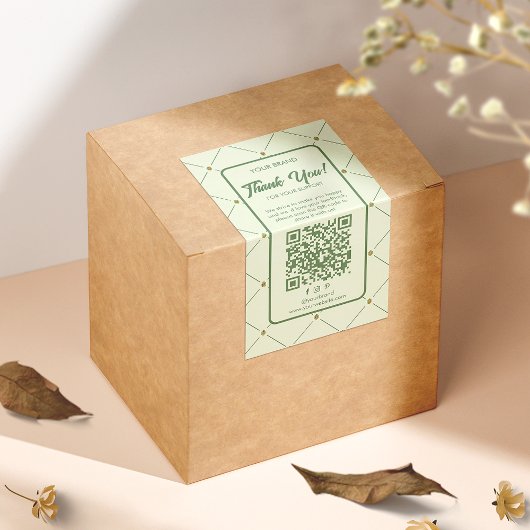 Elegantes Business Dankeschön Box Siegel Label QR-